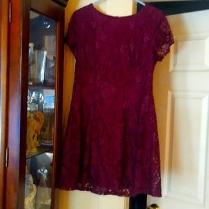 Short sleeve Summer Dress by AB Studio,Maroon, Size XL